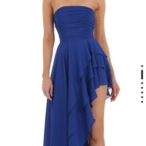 Lucy in the Sky Royal Blue Strapless Prom Dress